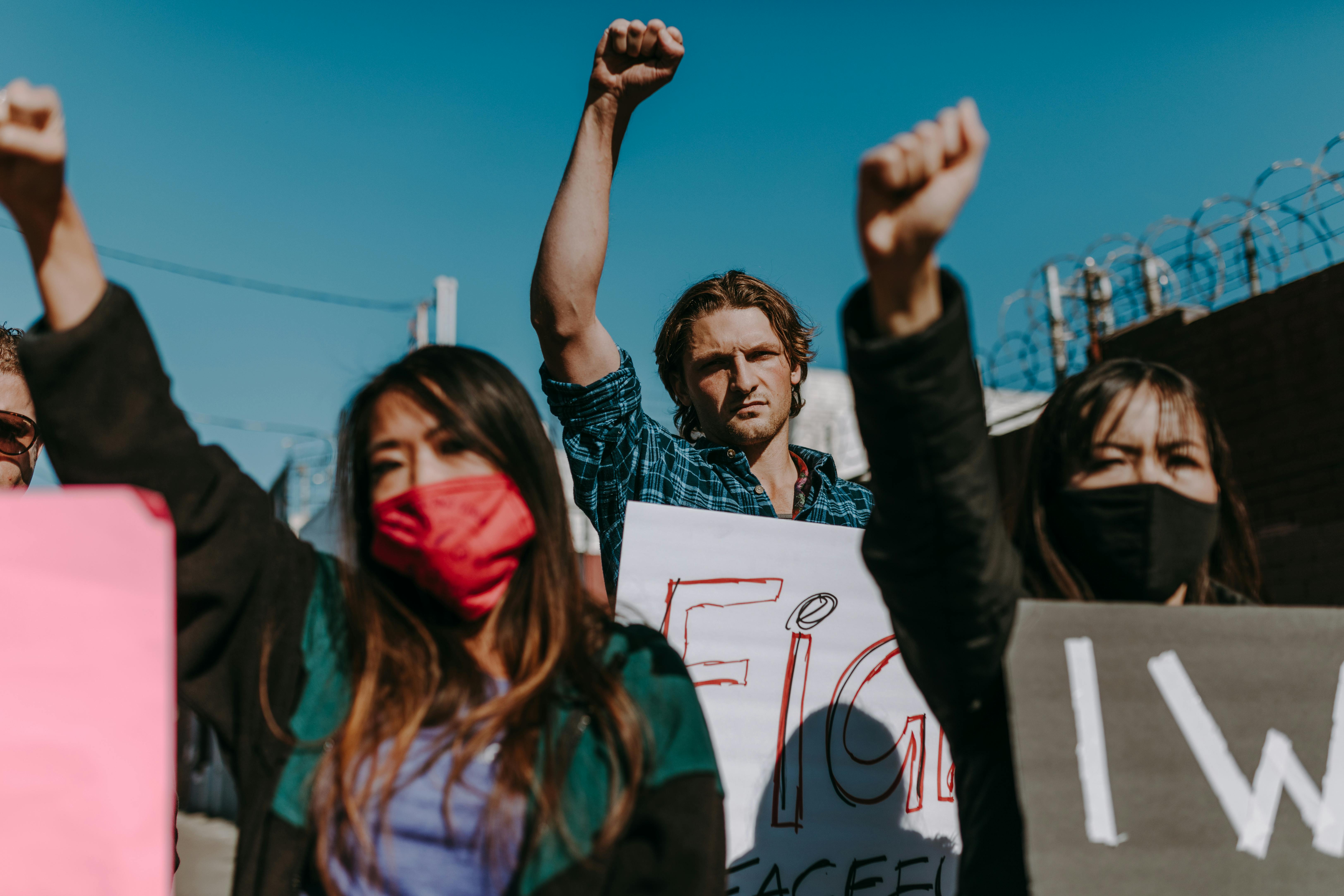 People marching peacefully for change